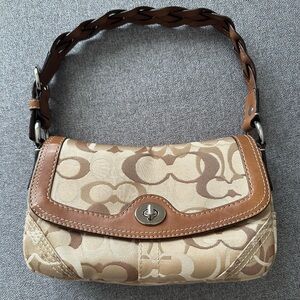 Vintage Coach Canvas Braided Shoulder Bag